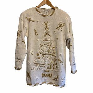 Vintage Grandma Ugly Christmas Sweater Tunic Sm